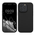 kwmobile Handyhülle für iPhone 15 Pro Max Hülle, für iPhone 15 Pro Max Case - Hülle Silikon - kabelloses Laden - Schwarz matt Schwarz matt  