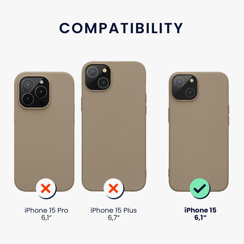 kwmobile Hülle kompatibel mit iPhone 15 Hülle - Weiche und schlanke Silikon Handyhülle - Stoßabsorbierendes Flexibles Case