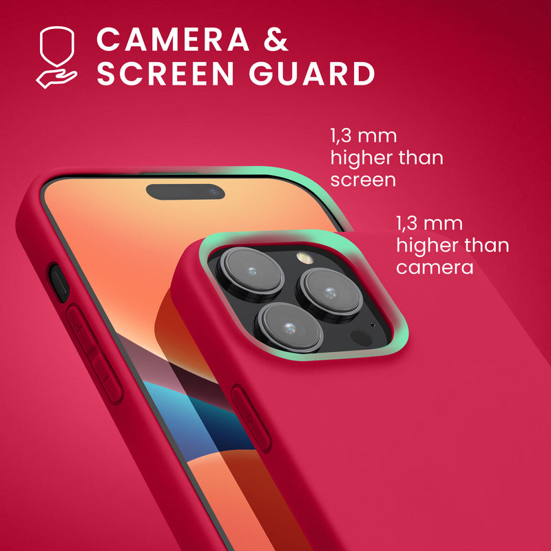 kwmobile Hülle kompatibel mit iPhone 15 Pro Hülle - Weiche und schlanke Silikon Handyhülle - Stoßabsorbierendes Flexibles Case
