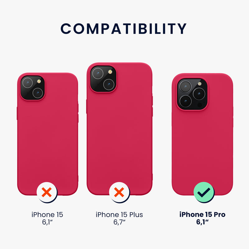 kwmobile Hülle kompatibel mit iPhone 15 Pro Hülle - Weiche und schlanke Silikon Handyhülle - Stoßabsorbierendes Flexibles Case
