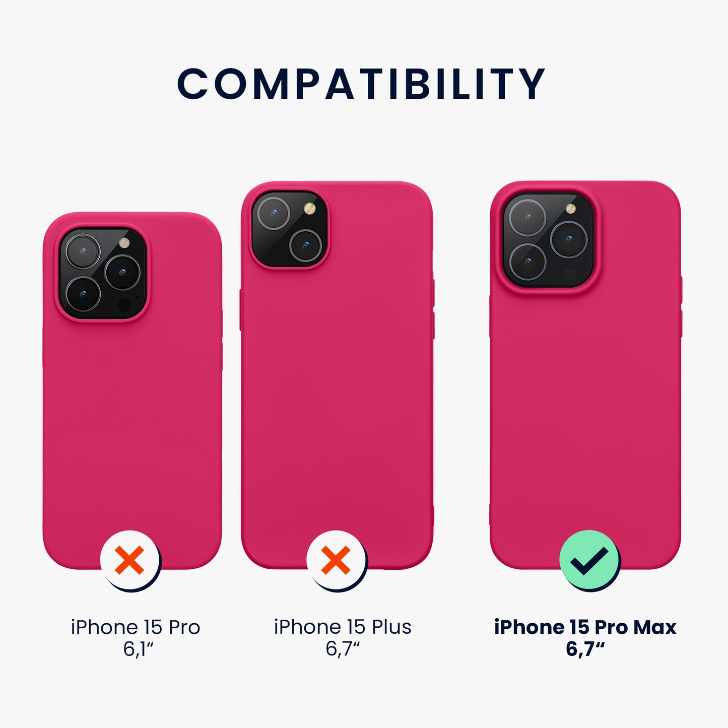 kwmobile Hülle kompatibel mit iPhone 15 Pro Max Hülle - Weiche und schlanke Silikon Handyhülle - Stoßabsorbierendes Flexibles Case