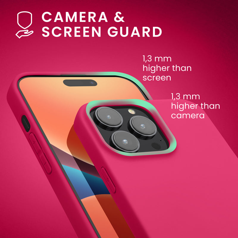 kwmobile Hülle kompatibel mit iPhone 15 Pro Max Hülle - Weiche und schlanke Silikon Handyhülle - Stoßabsorbierendes Flexibles Case