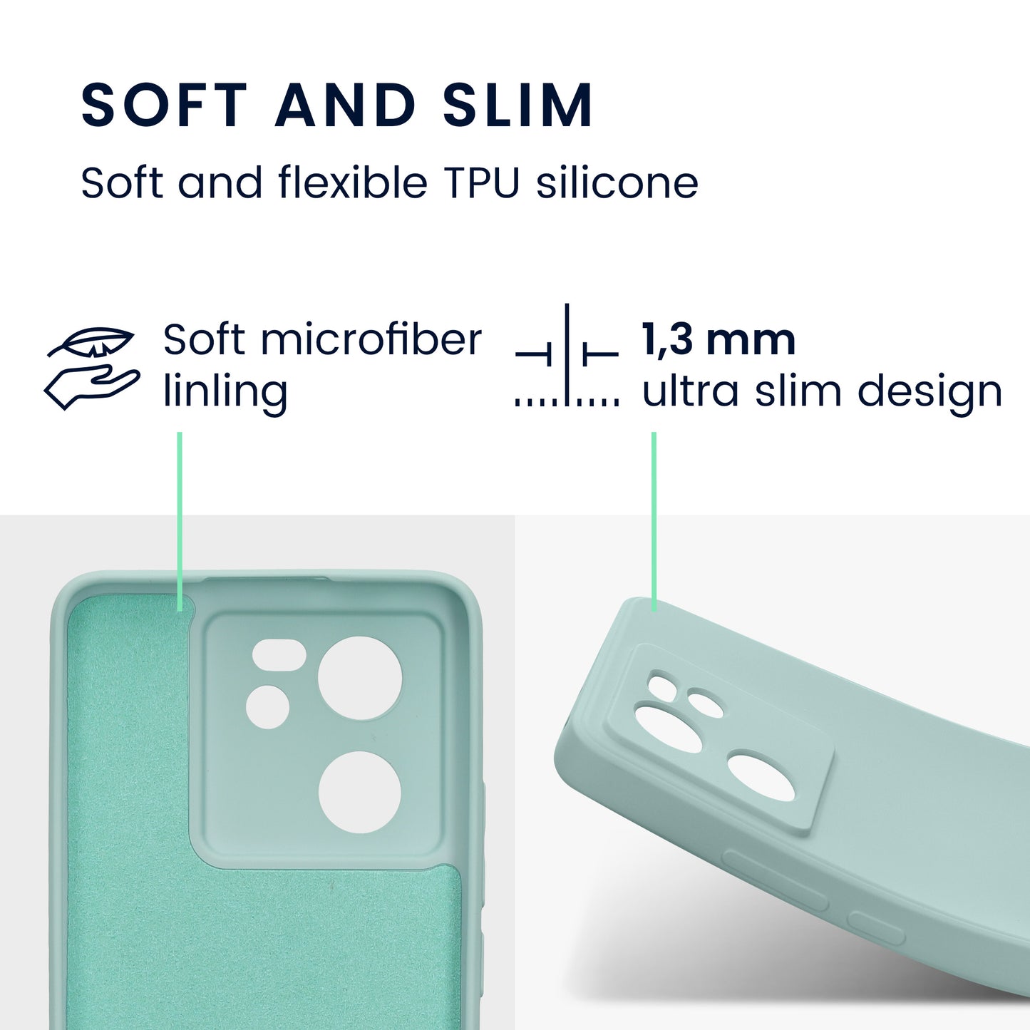 kwmobile Slim Case kompatibel mit Xiaomi 13T / 13T Pro Hülle - Handyhülle aus Silikon
