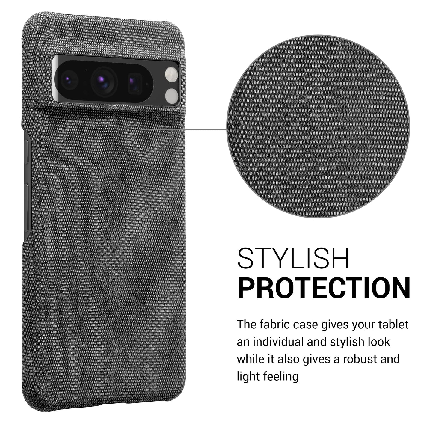 kwmobile Schutzhülle kompatibel mit Google Pixel 8 Pro - Hülle - Stoff Cover Handyhülle - Backcover