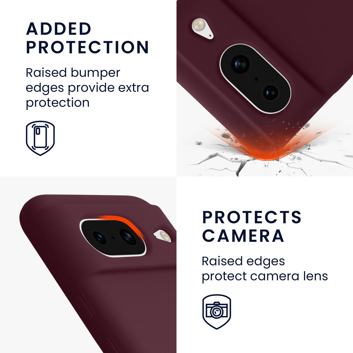 kwmobile Handyhülle für Google Pixel 8 Case - kabelloses Laden
