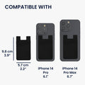 kwmobile 3x Stick-on Kartenhalter für Kreditkarten - Halter - 5,7 x 9,8 cm - für bis zu 4 Karten oder Bargeld - Wallet