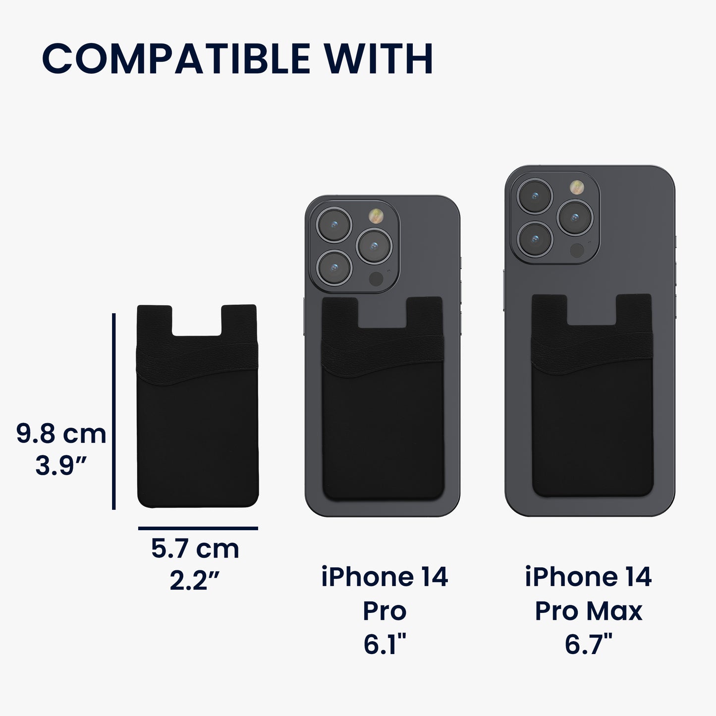 kwmobile 3x Stick-on Kartenhalter für Kreditkarten - Halter - 5,7 x 9,8 cm - für bis zu 4 Karten oder Bargeld - Wallet