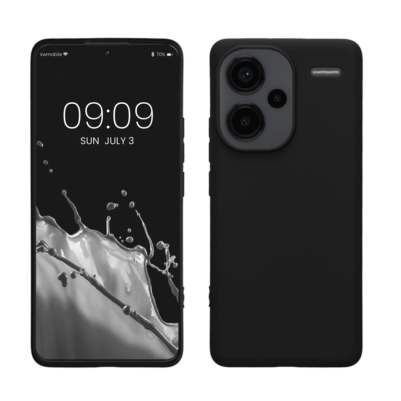 kwmobile Handyhülle für Xiaomi Redmi Note 13 Pro+ 5G / Redmi Note 13 Pro Plus 5G Hülle - TPU Case - Kabelloses Laden - Schutzhülle Cover in Schwarz matt Schwarz matt  