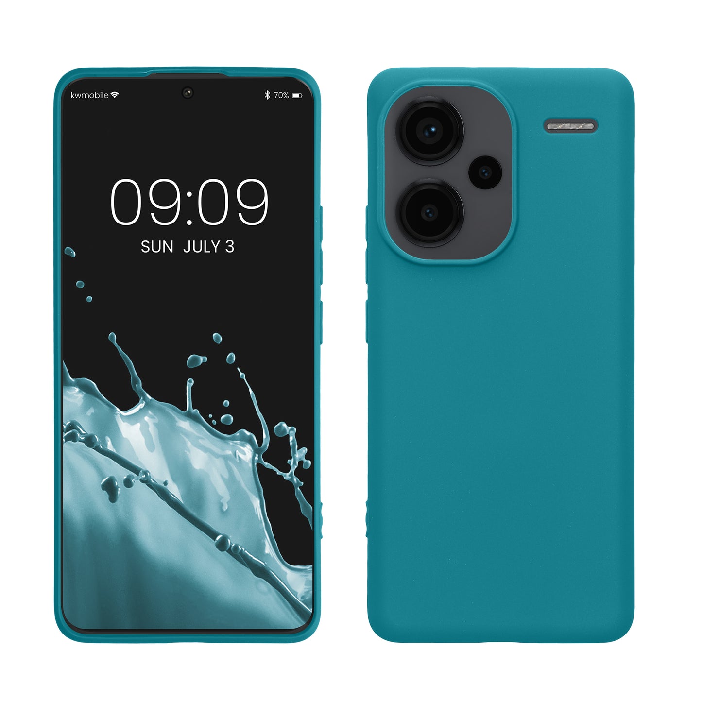 kwmobile Handyhülle für Xiaomi Redmi Note 13 Pro+ 5G / Redmi Note 13 Pro Plus 5G Hülle - TPU Case - Kabelloses Laden - Schutzhülle Cover in Petrol matt Petrol matt  