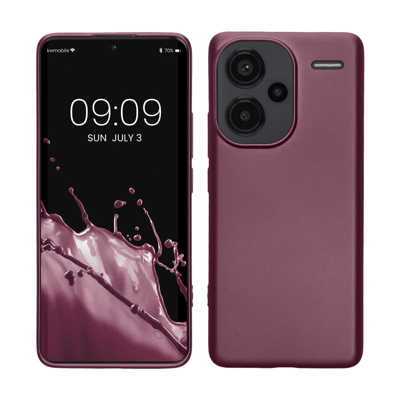 kwmobile Handyhülle für Xiaomi Redmi Note 13 Pro+ 5G / Redmi Note 13 Pro Plus 5G Hülle - Silikon Case metallisch schimmernd - Schutzhülle Cover - Metallic Lavendel Metallic Lavendel  