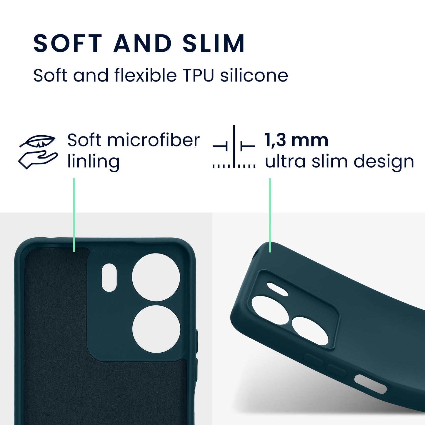 kwmobile Slim Case kompatibel mit Xiaomi Poco C65 / Redmi 13C Hülle - Handyhülle aus Silikon