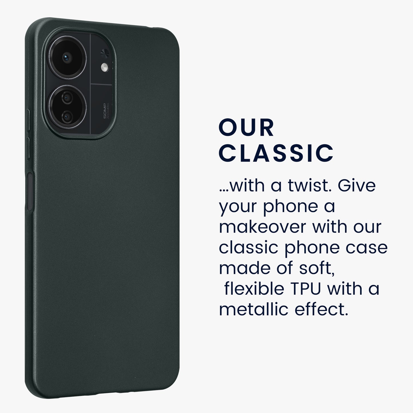 kwmobile Handyhülle für Xiaomi Poco C65 / Redmi 13C Hülle - Silikon Case metallisch schimmernd - Schutzhülle Cover