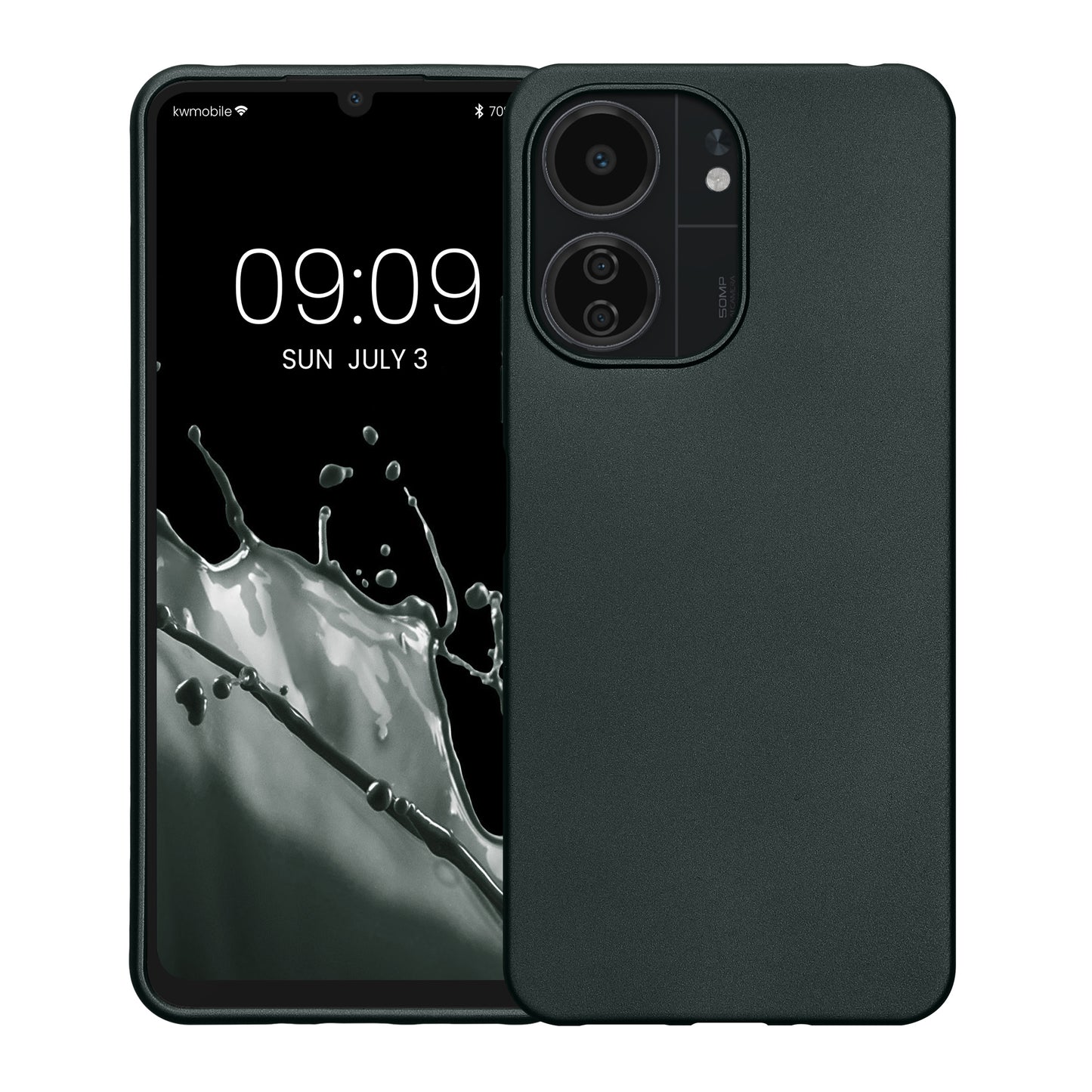 kwmobile Handyhülle für Xiaomi Poco C65 / Redmi 13C Hülle - Silikon Case metallisch schimmernd - Schutzhülle Cover