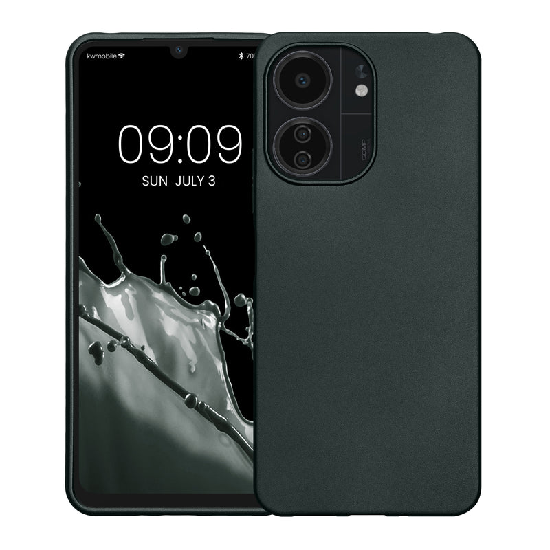 kwmobile Handyhülle für Xiaomi Poco C65 / Redmi 13C Hülle - Silikon Case metallisch schimmernd - Schutzhülle Cover