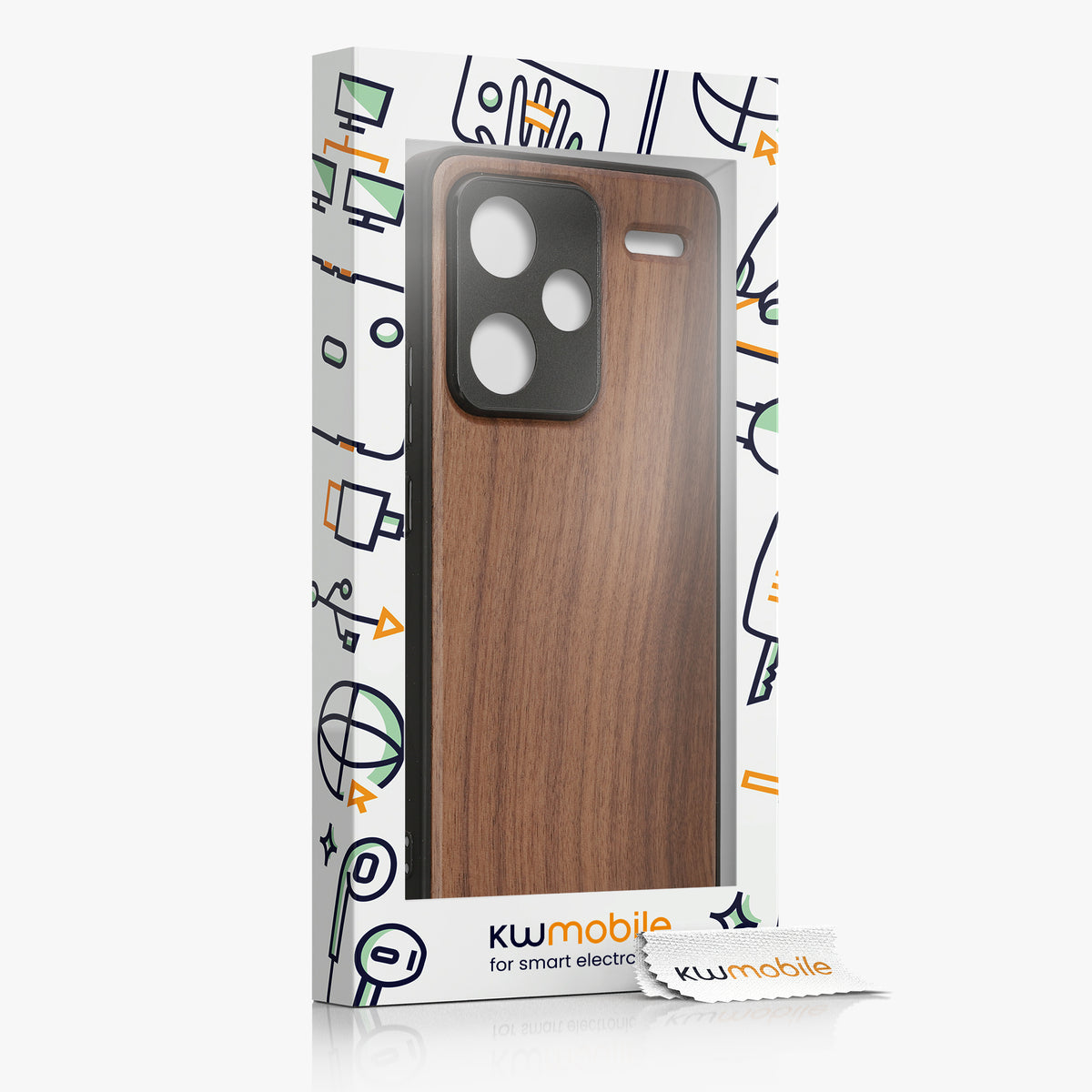 Holzhülle mit TPU Bumper für Xiaomi Redmi Note 13 Pro+ 5G / Redmi Note 13 Pro Plus 5G