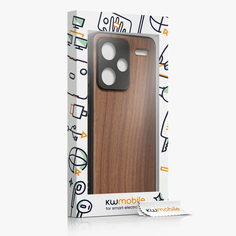 Holzhülle mit TPU Bumper für Xiaomi Redmi Note 13 Pro+ 5G / Redmi Note 13 Pro Plus 5G