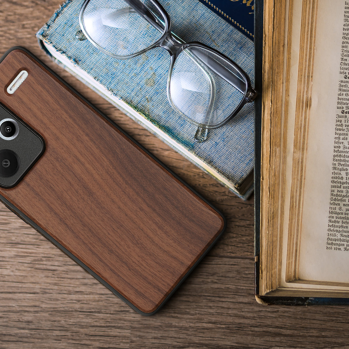 Holzhülle mit TPU Bumper für Xiaomi Redmi Note 13 Pro+ 5G / Redmi Note 13 Pro Plus 5G