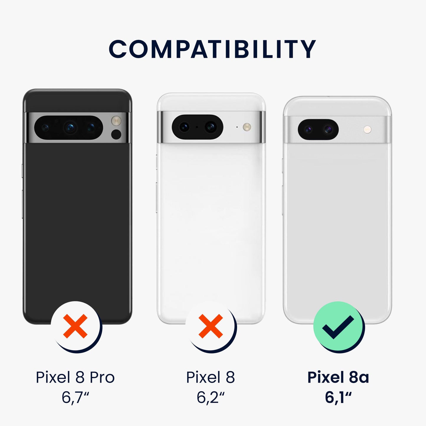 kwmobile Handyhülle für Google Pixel 8a Case - kabelloses Laden