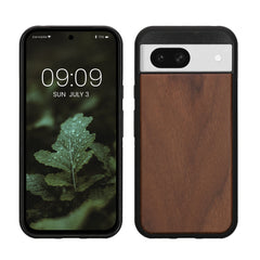 Google Pixel 8a stoßfestes Holz Hardcase mit TPU Bumper