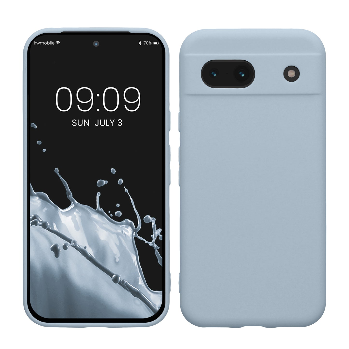 kwmobile Handyhülle für Google Pixel 8a Hülle - weiches Handy Silikon Case - Schutzhülle Cover - Hellblau matt Hellblau matt  