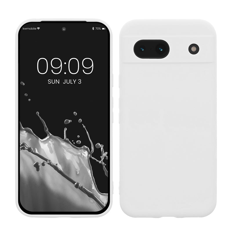 kwmobile Handyhülle für Google Pixel 8a Hülle - weiches Handy Silikon Case - Schutzhülle Cover - Weiß matt Weiß matt  