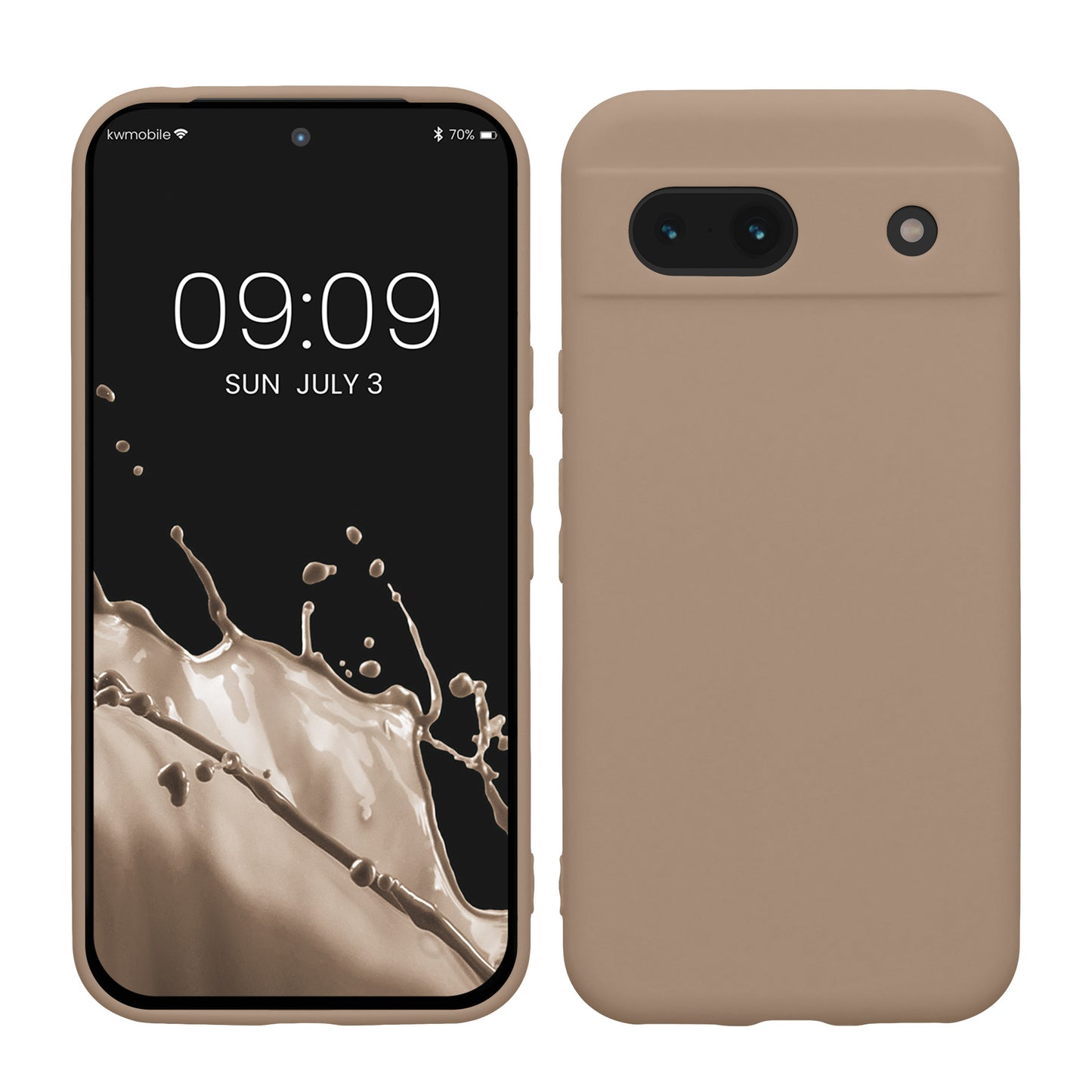 kwmobile Handyhülle für Google Pixel 8a Hülle - weiches Handy Silikon Case - Schutzhülle Cover - Creme Creme  