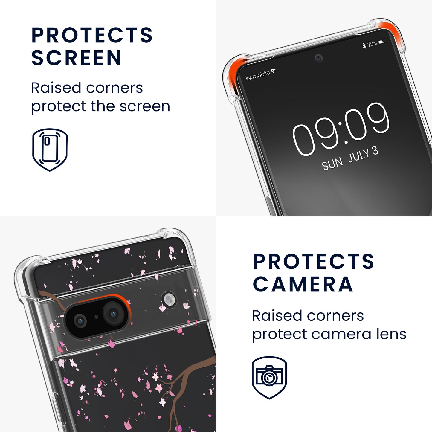 kwmobile Necklace Case kompatibel mit Google Pixel 8a Hülle - Silikon Cover mit Handykette