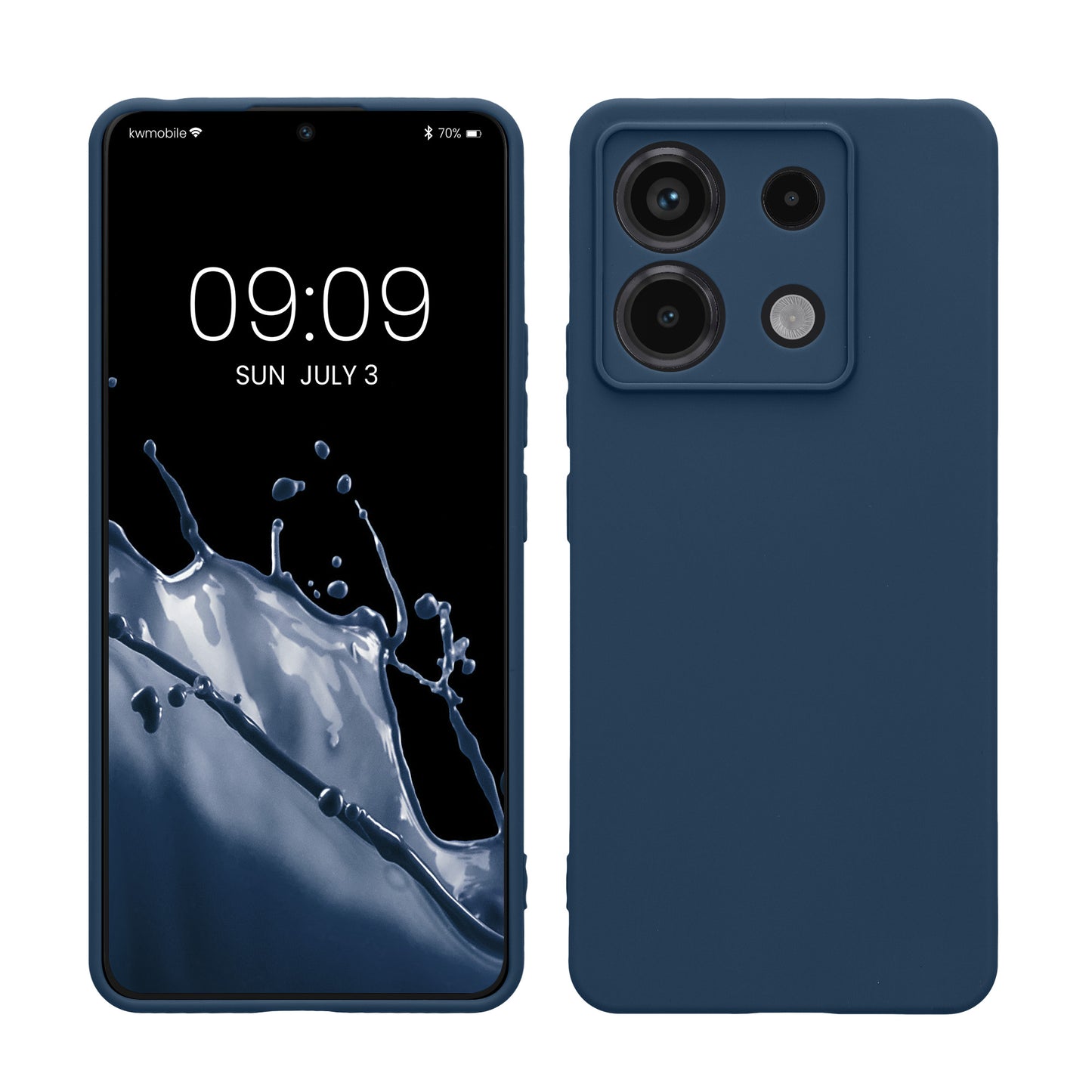 kwmobile Handyhülle für Xiaomi Redmi Note 13 Pro 5G / Poco X6 5G Hülle - weiches Handy Silikon Case - Schutzhülle Cover - Marineblau Marineblau  