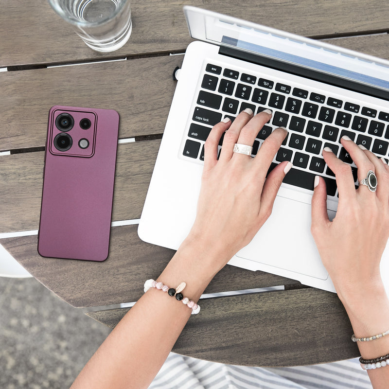 kwmobile Handyhülle für Xiaomi Redmi Note 13 Pro 5G / Poco X6 5G Hülle - Silikon Case metallisch schimmernd - Schutzhülle Cover