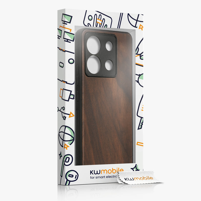 Holz Hardcase mit TPU Bumper für Xiaomi Redmi Note 13 Pro 5G / Poco X6 5G stoßfest