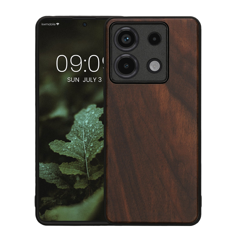 Holz Hardcase mit TPU Bumper für Xiaomi Redmi Note 13 Pro 5G / Poco X6 5G stoßfest