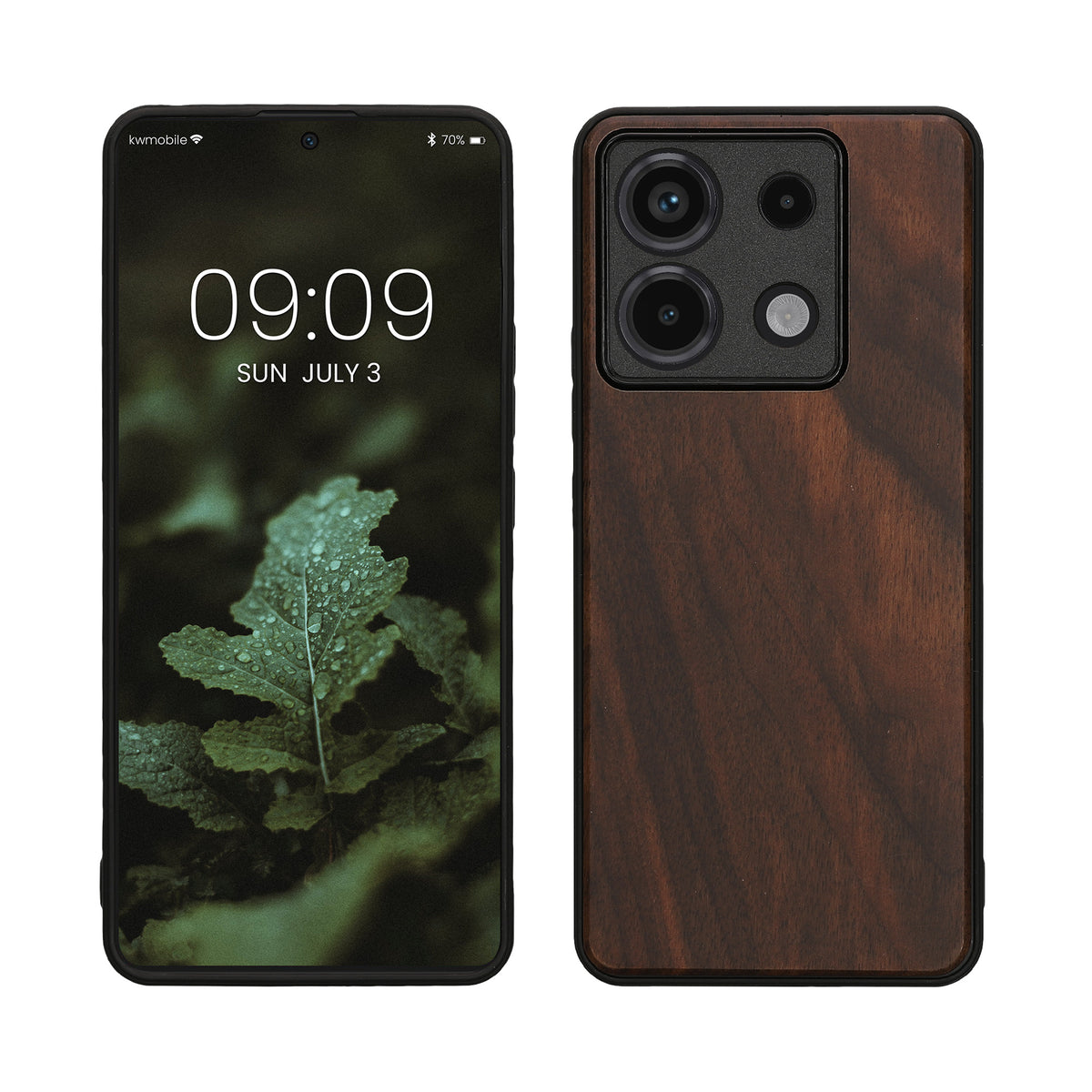 Holz Hardcase mit TPU Bumper für Xiaomi Redmi Note 13 Pro 5G / Poco X6 5G stoßfest