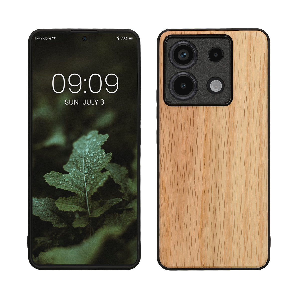 Holz Hardcase mit TPU Bumper für Xiaomi Redmi Note 13 Pro 5G / Poco X6 5G stoßfest