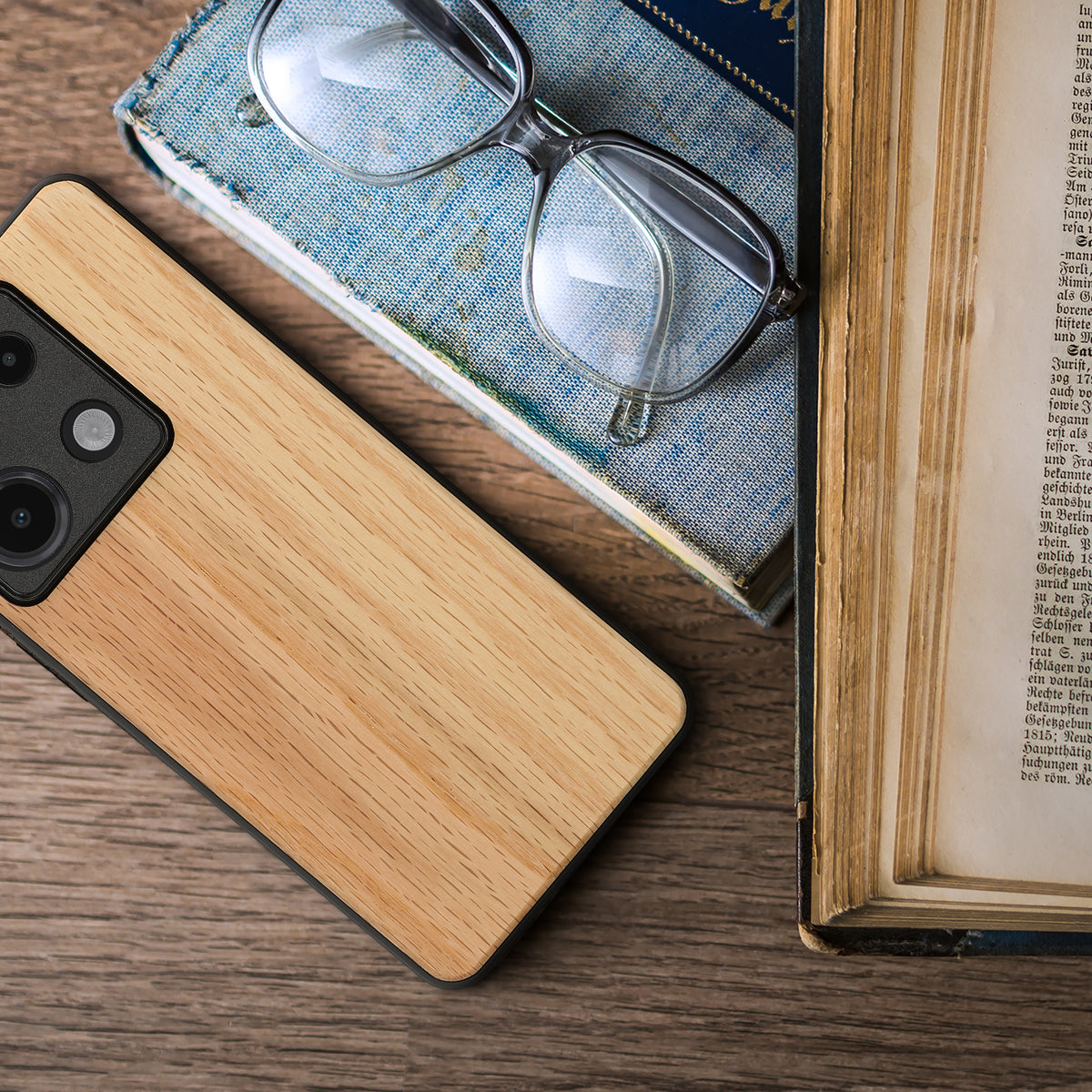 Holz Hardcase mit TPU Bumper für Xiaomi Redmi Note 13 Pro 5G / Poco X6 5G stoßfest
