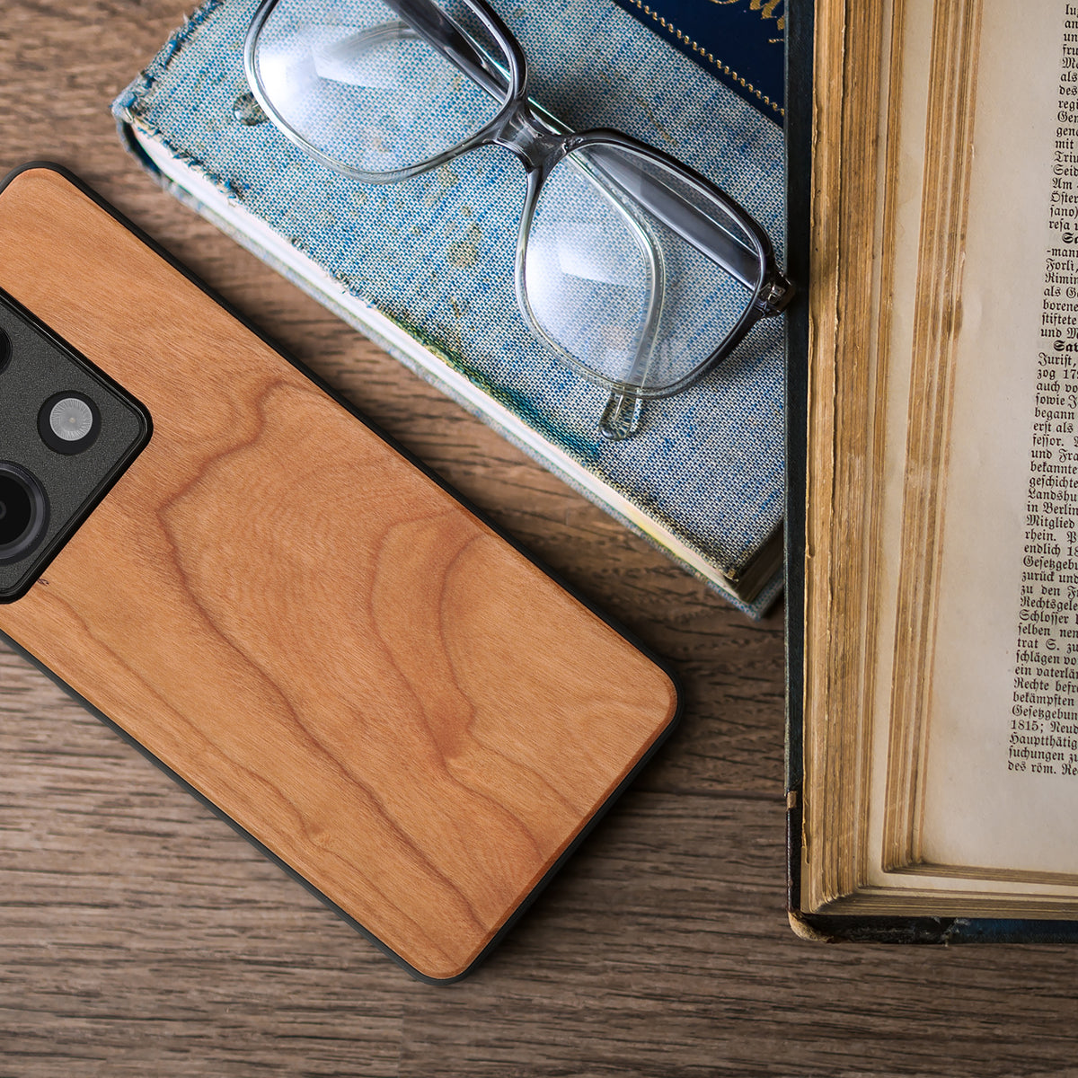 Holz Hardcase mit TPU Bumper für Xiaomi Redmi Note 13 Pro 5G / Poco X6 5G stoßfest