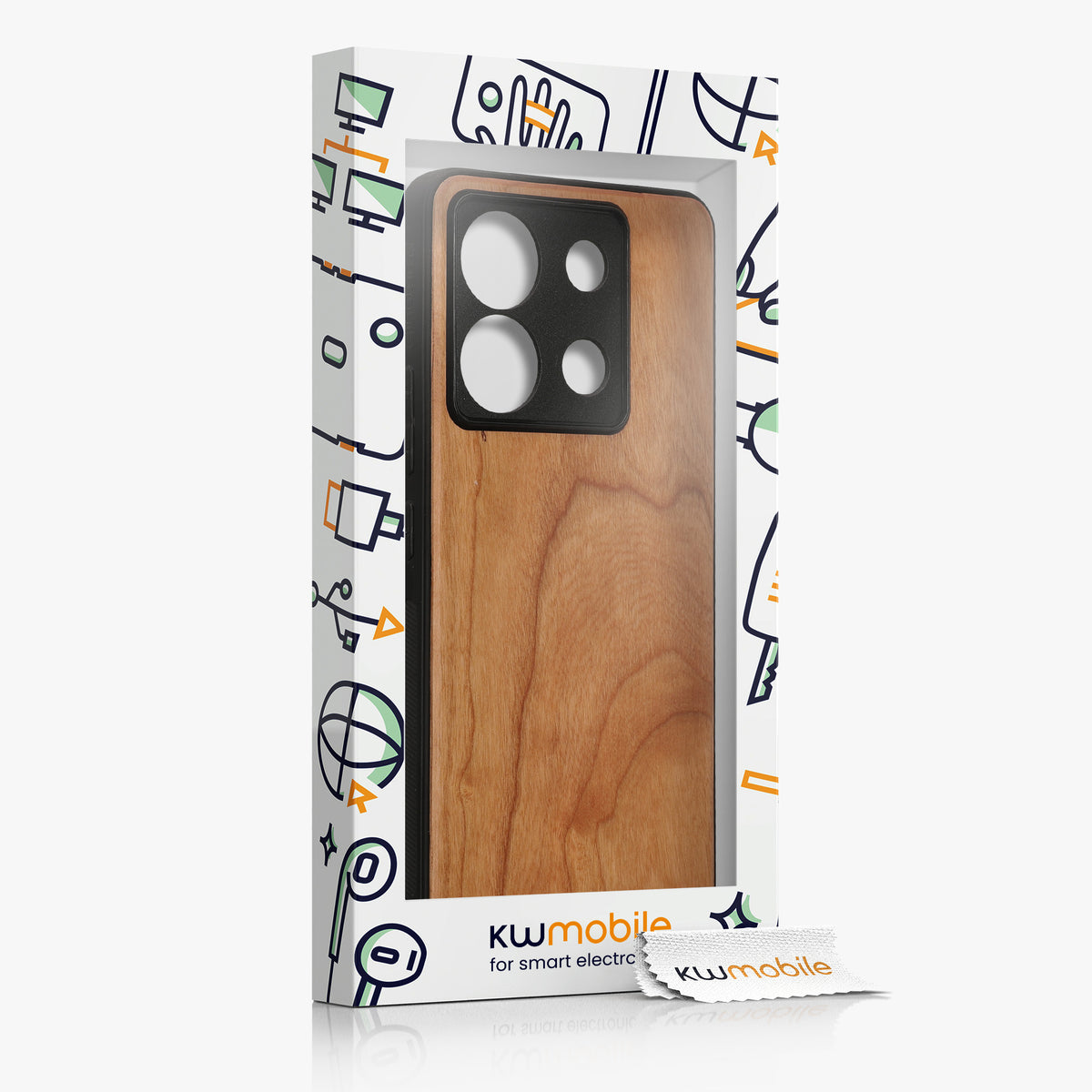 Holz Hardcase mit TPU Bumper für Xiaomi Redmi Note 13 Pro 5G / Poco X6 5G stoßfest