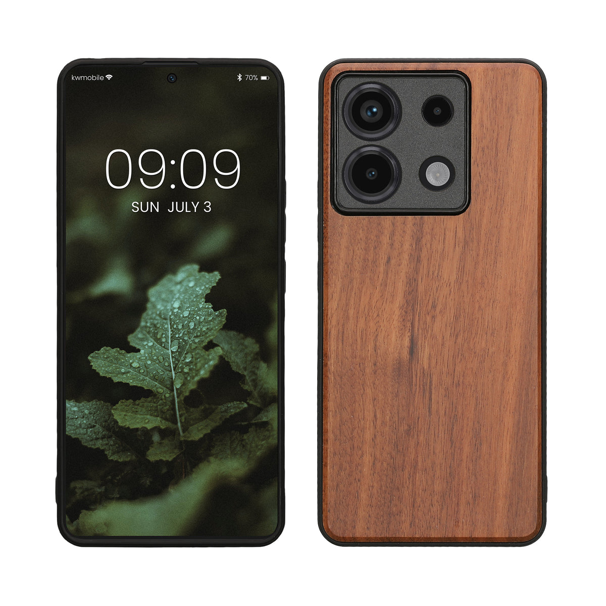 Holz Hardcase mit TPU Bumper für Xiaomi Redmi Note 13 Pro 5G / Poco X6 5G stoßfest