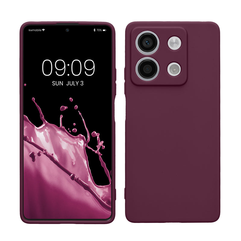 kwmobile Handyhülle für Xiaomi Redmi Note 13 5G Hülle - weiches Handy Silikon Case - Schutzhülle Cover - Bordeaux Violett Bordeaux Violett  