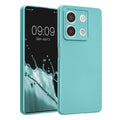 kwmobile Handyhülle für Xiaomi Redmi Note 13 5G Hülle - weiche Silikon Case metallisch schimmernd - Schutzhülle Cover - Metallic Mintgrün Metallic Mintgrün  