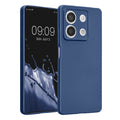 kwmobile Handyhülle für Xiaomi Redmi Note 13 5G Hülle - weiche Silikon Case metallisch schimmernd - Schutzhülle Cover - Metallic Blau Metallic Blau  