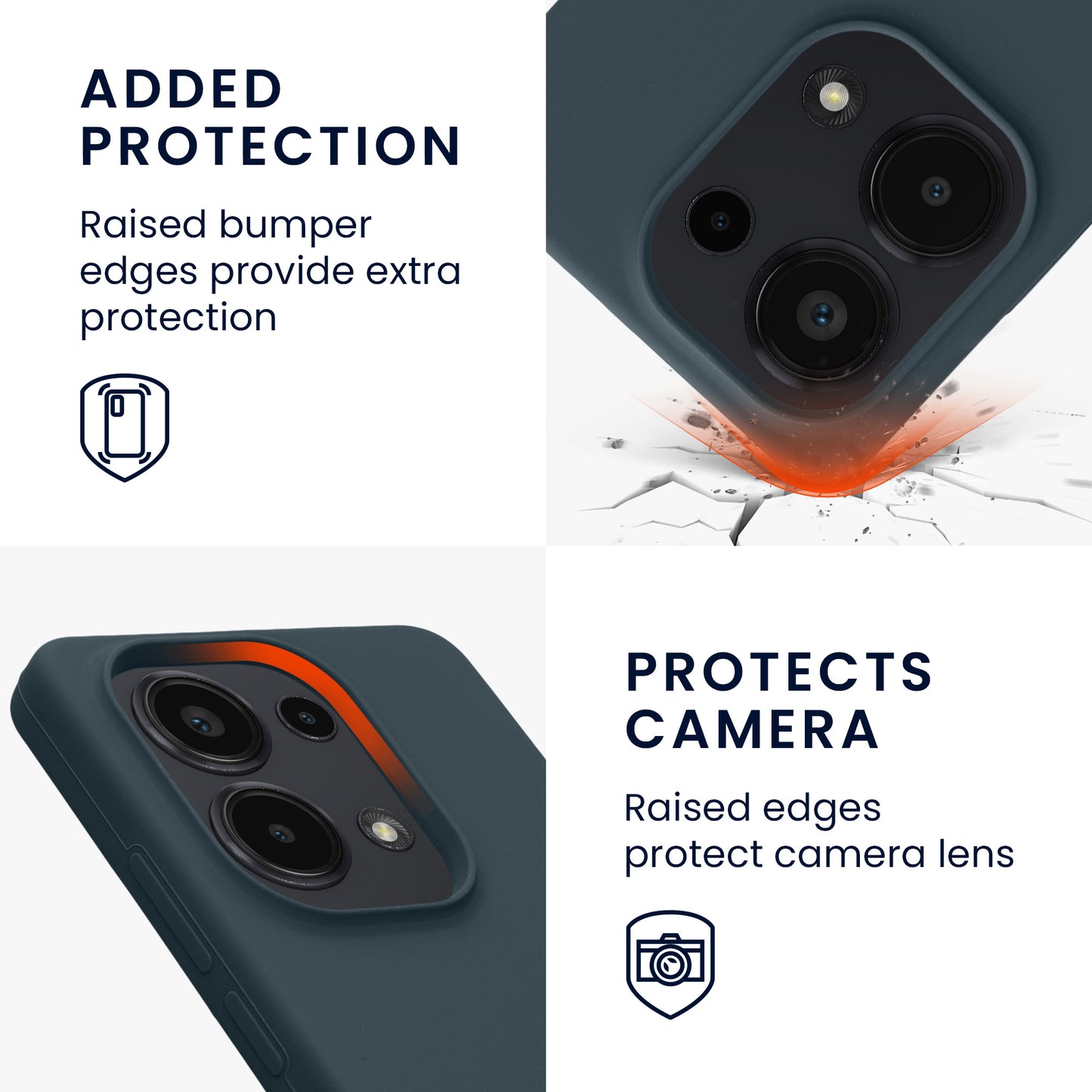 Gummierte Silikon Hülle für Xiaomi Redmi Note 13 Pro 4G in Dunkler Schiefer