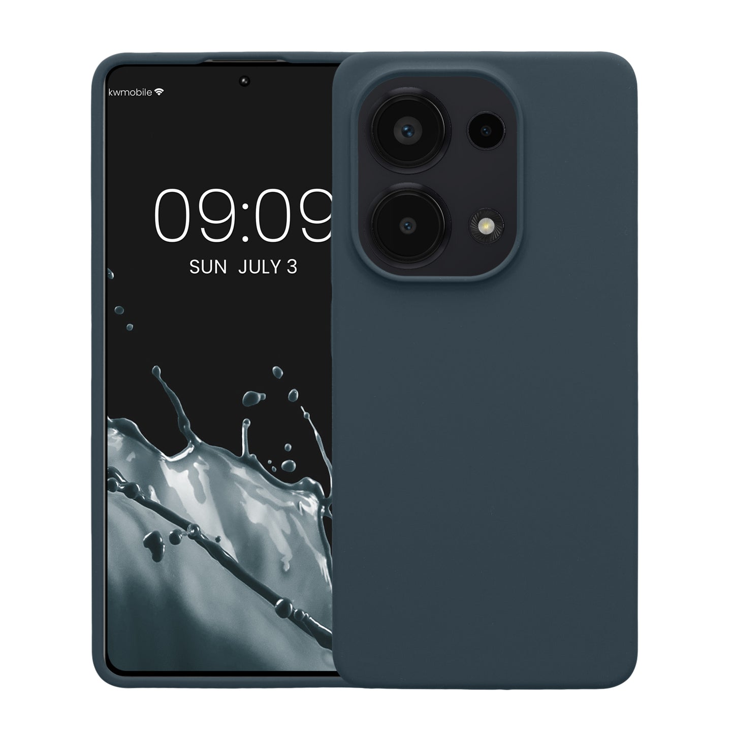 Gummierte Silikon Hülle für Xiaomi Redmi Note 13 Pro 4G in Dunkler Schiefer