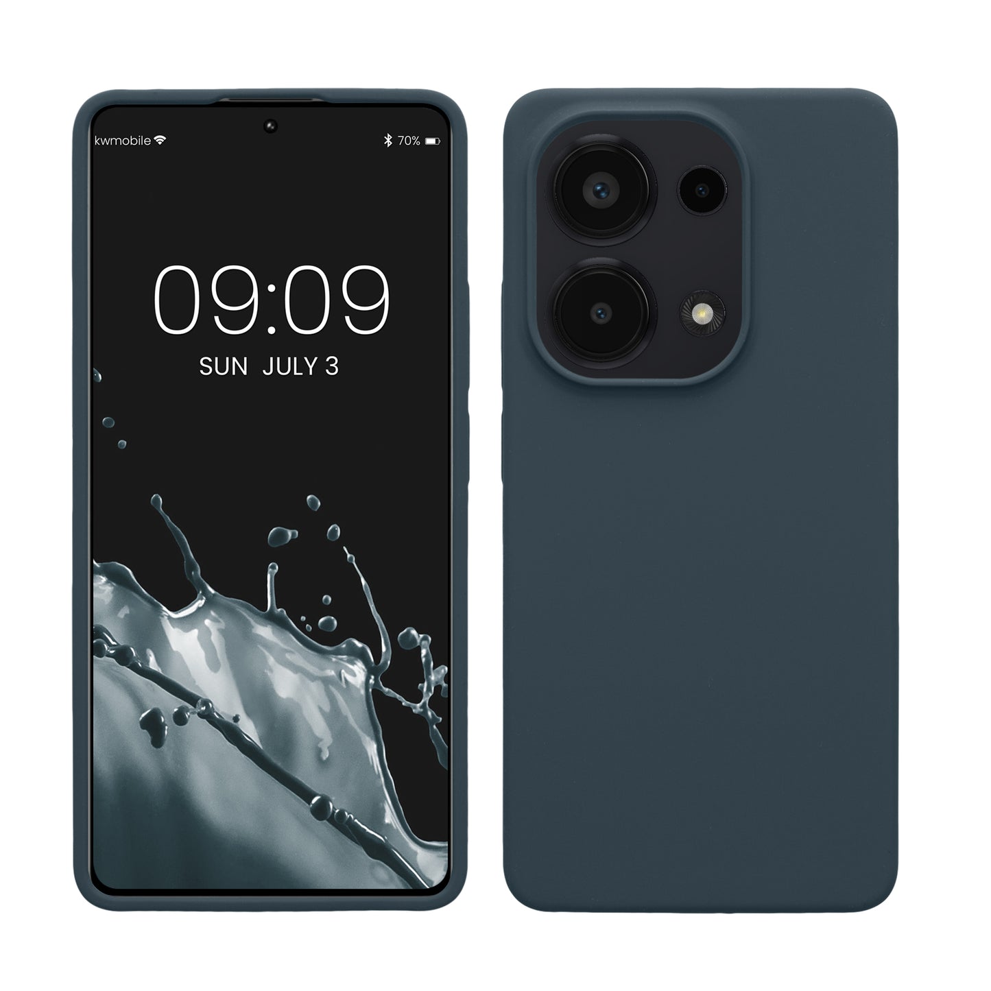 Gummierte Silikon Hülle für Xiaomi Redmi Note 13 Pro 4G in Dunkler Schiefer