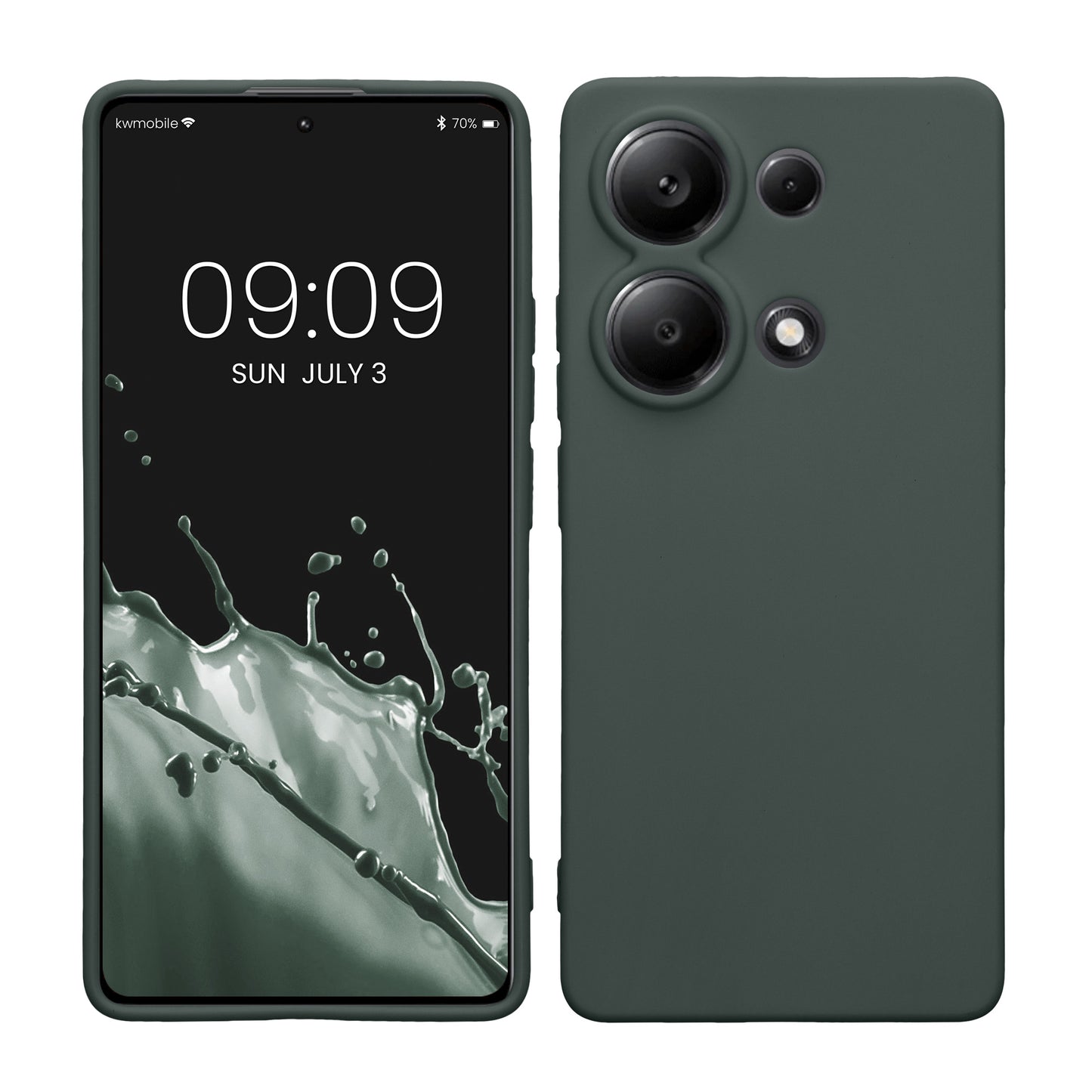 kwmobile Handyhülle für Xiaomi Redmi Note 13 Pro 4G Hülle - weiches Handy Silikon Case - Schutzhülle Cover - Tannengrün Tannengrün  