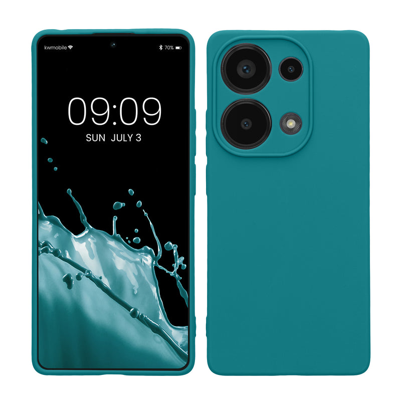 kwmobile Handyhülle für Xiaomi Redmi Note 13 Pro 4G Hülle - weiches Handy Silikon Case - Schutzhülle Cover - Petrol matt Petrol matt  