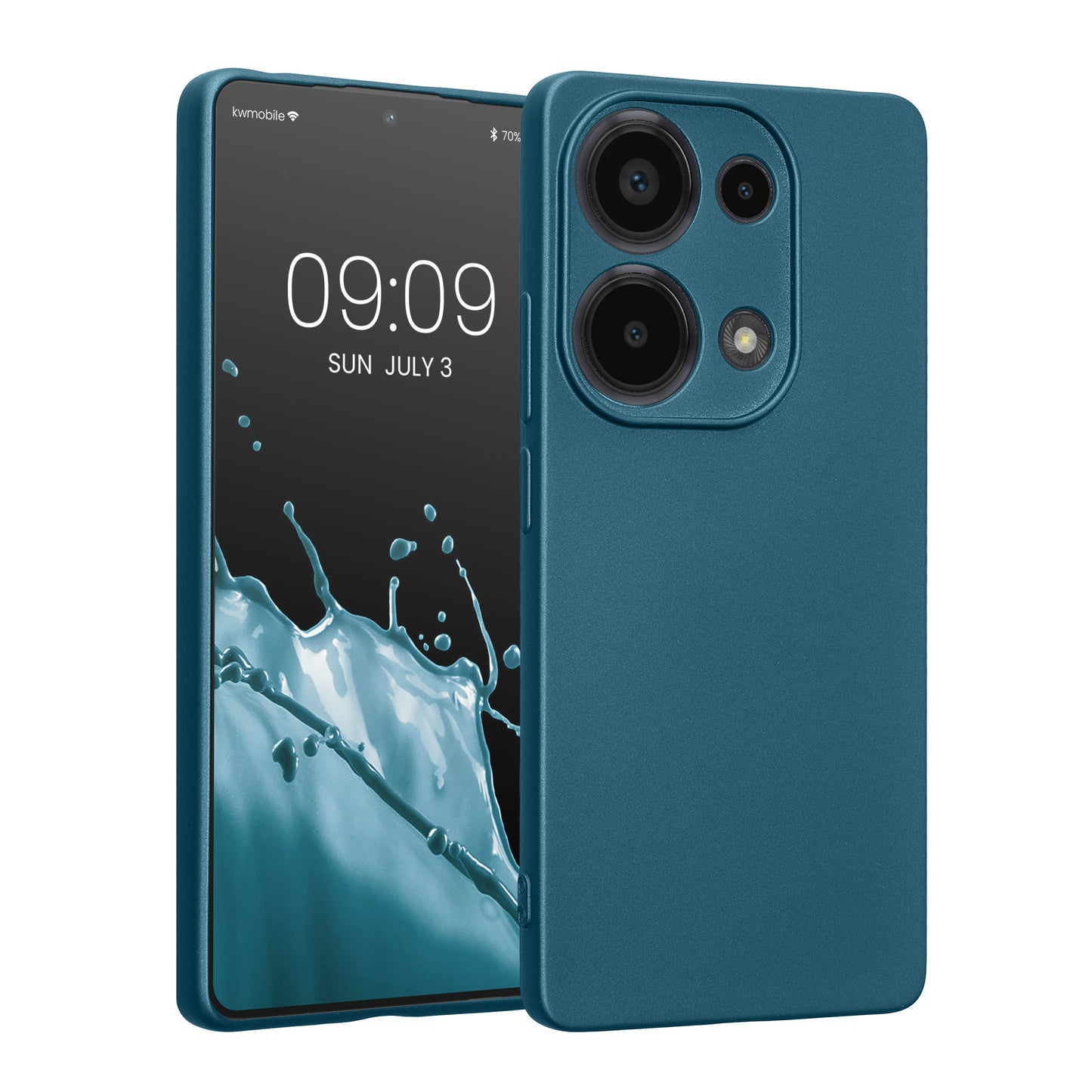 kwmobile Handyhülle für Xiaomi Redmi Note 13 Pro 4G Hülle - weiche Silikon Case metallisch schimmernd - Schutzhülle Cover - Metallic Karibikblau Metallic Karibikblau  
