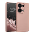 kwmobile Handyhülle für Xiaomi Redmi Note 13 Pro 4G Hülle - weiche Silikon Case metallisch schimmernd - Schutzhülle Cover - Metallic Rosegold Metallic Rosegold  
