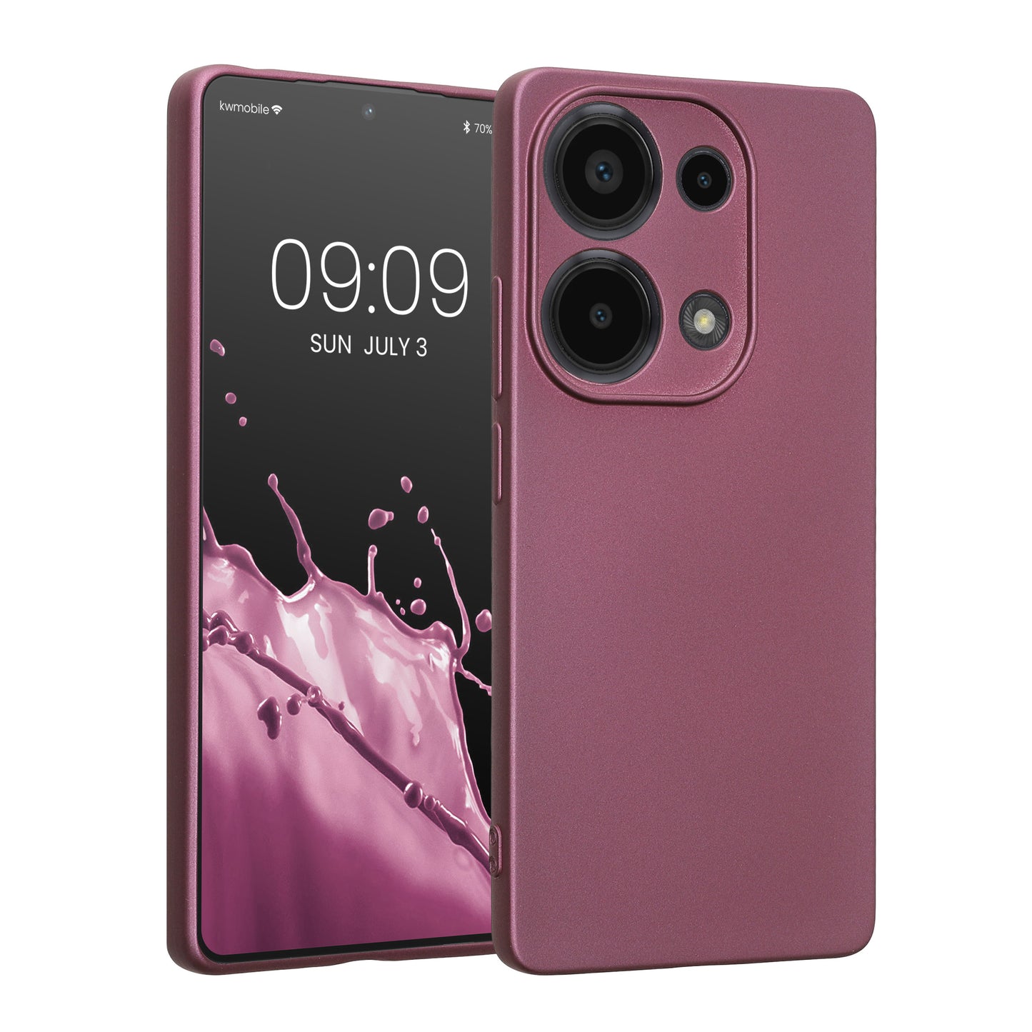 kwmobile Handyhülle für Xiaomi Redmi Note 13 Pro 4G Hülle - weiche Silikon Case metallisch schimmernd - Schutzhülle Cover - Metallic Lavendel Metallic Lavendel  