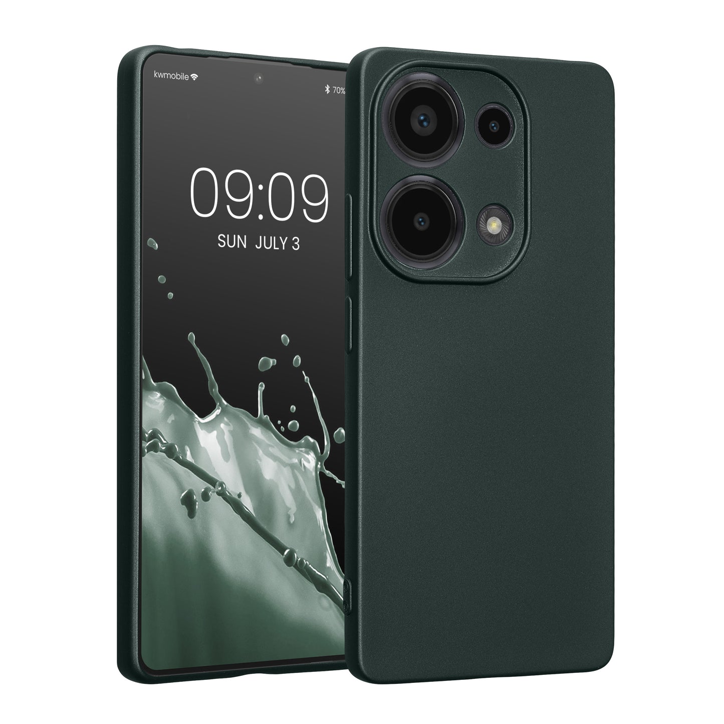 kwmobile Handyhülle für Xiaomi Redmi Note 13 Pro 4G Hülle - weiche Silikon Case metallisch schimmernd - Schutzhülle Cover - Metallic Petrol Metallic Petrol  