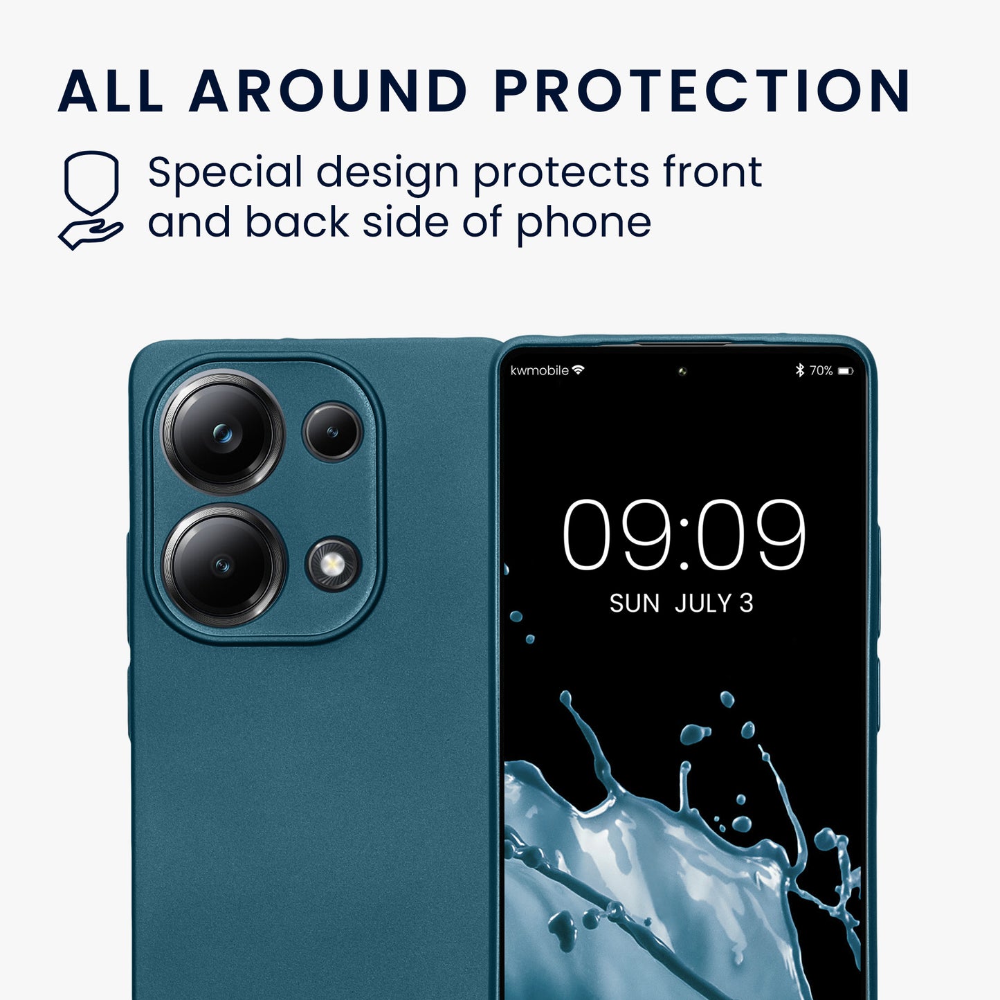 kwmobile Handyhülle für Xiaomi Poco M6 Pro (4G) Hülle - weiche Silikon Case metallisch schimmernd - Schutzhülle Cover